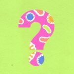 Illustrated question mark with abstract bacteria on green background.